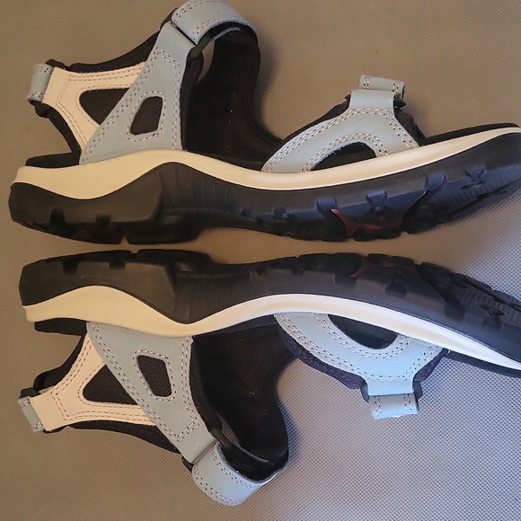Ecco Light Blue Nubuck Leather Sandals W0's 10 - Picture 6 of 10